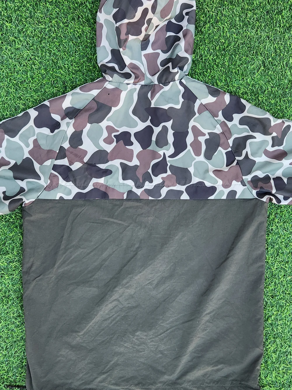Adidas Jacket Mens M Green Camo Hoodie Full Zip Trefoil Logo Rev Windbreaker